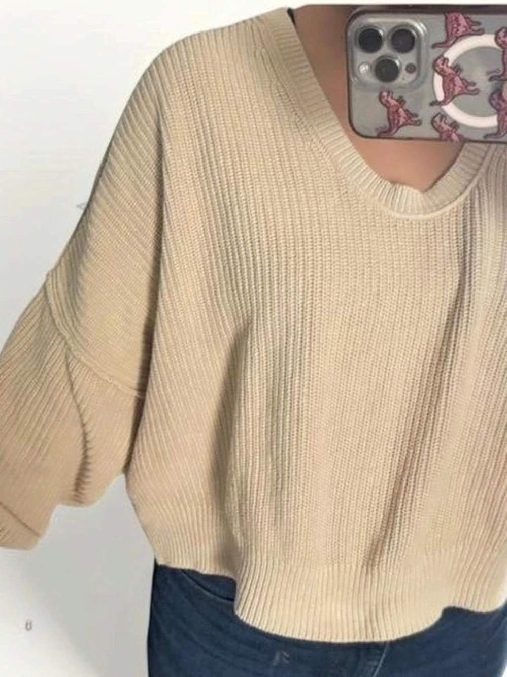 Aerie Beyond Cropped Sweater in Brown